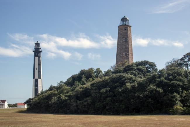 The two Cape Henry lighthouses