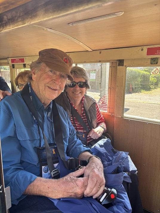 Pete and Molly on the train